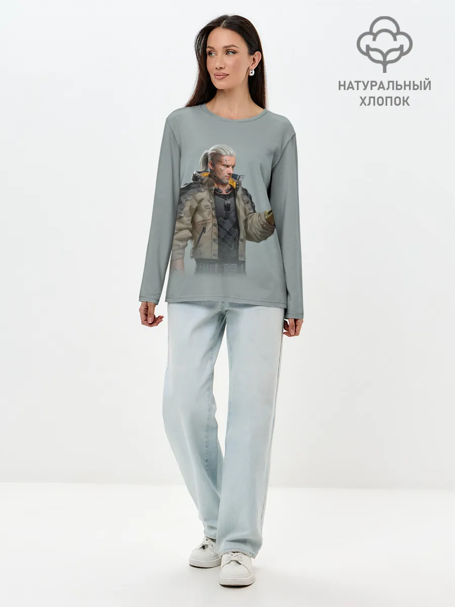 Лонгслив женский. Хлопок / КиберГеральт