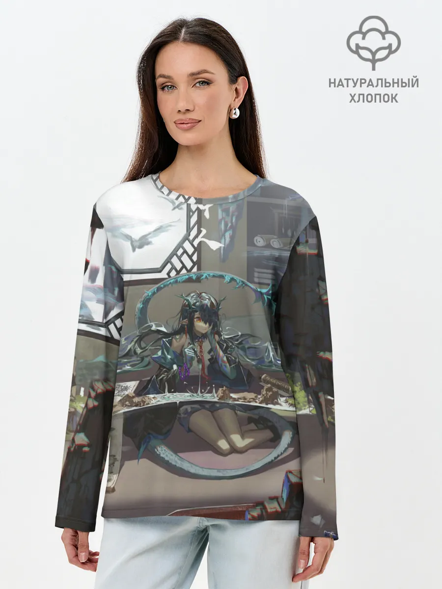 Лонгслив женский. Хлопок / Arknights Clay