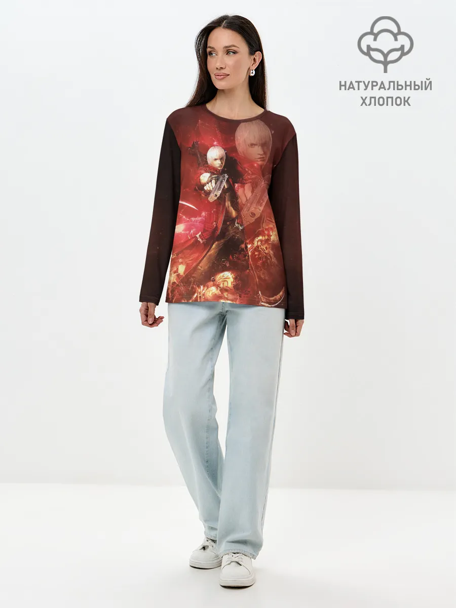 Лонгслив женский. Хлопок / Молодой Данте