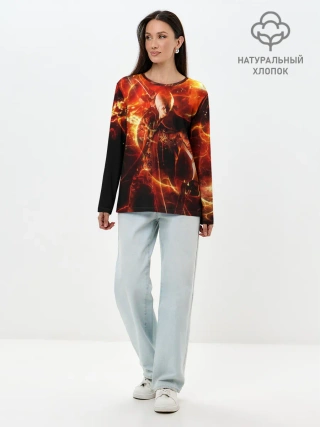 Лонгслив женский. Хлопок / Данте в огне