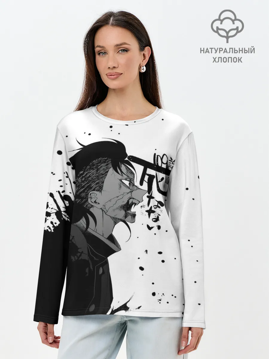 Лонгслив женский. Хлопок / Генья Шинадзугава Kimetsu no Yaiba