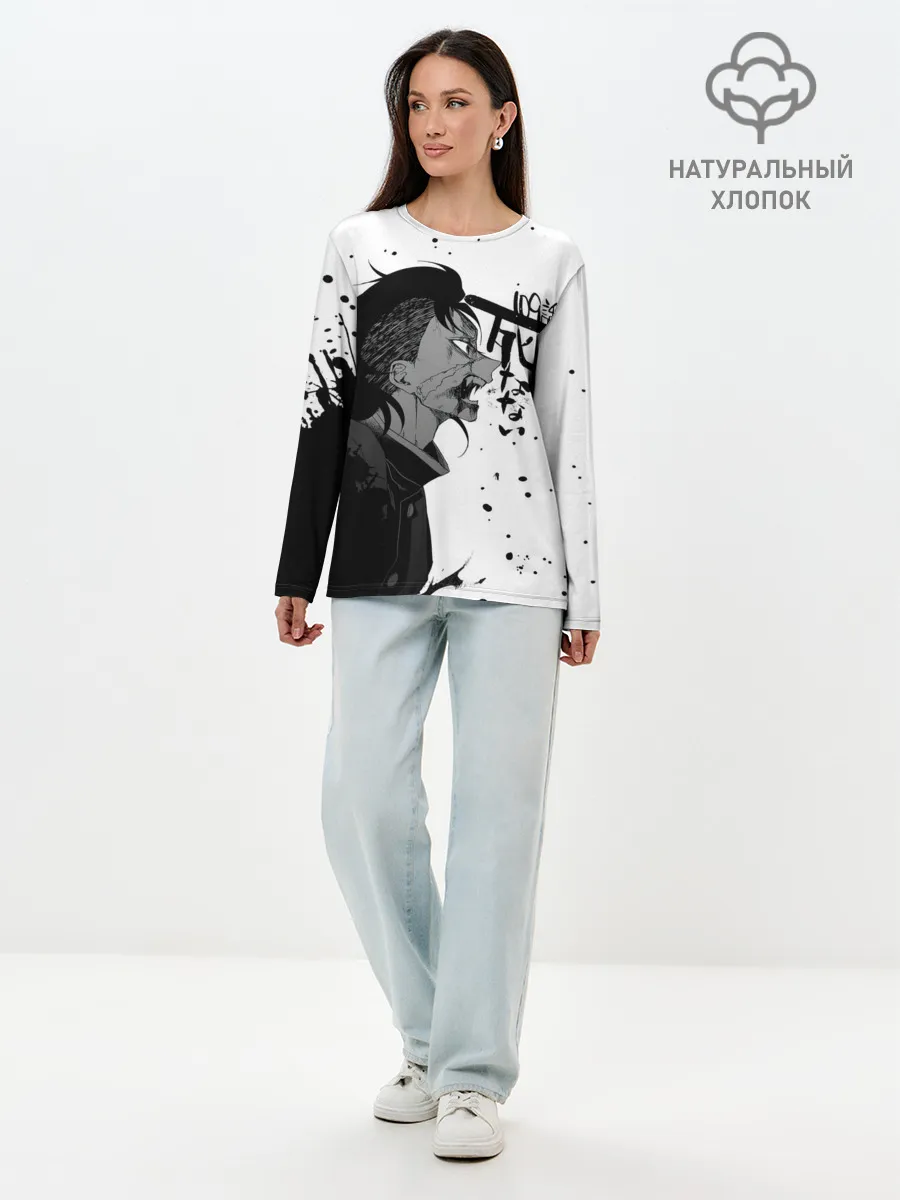 Лонгслив женский. Хлопок / Генья Шинадзугава Kimetsu no Yaiba
