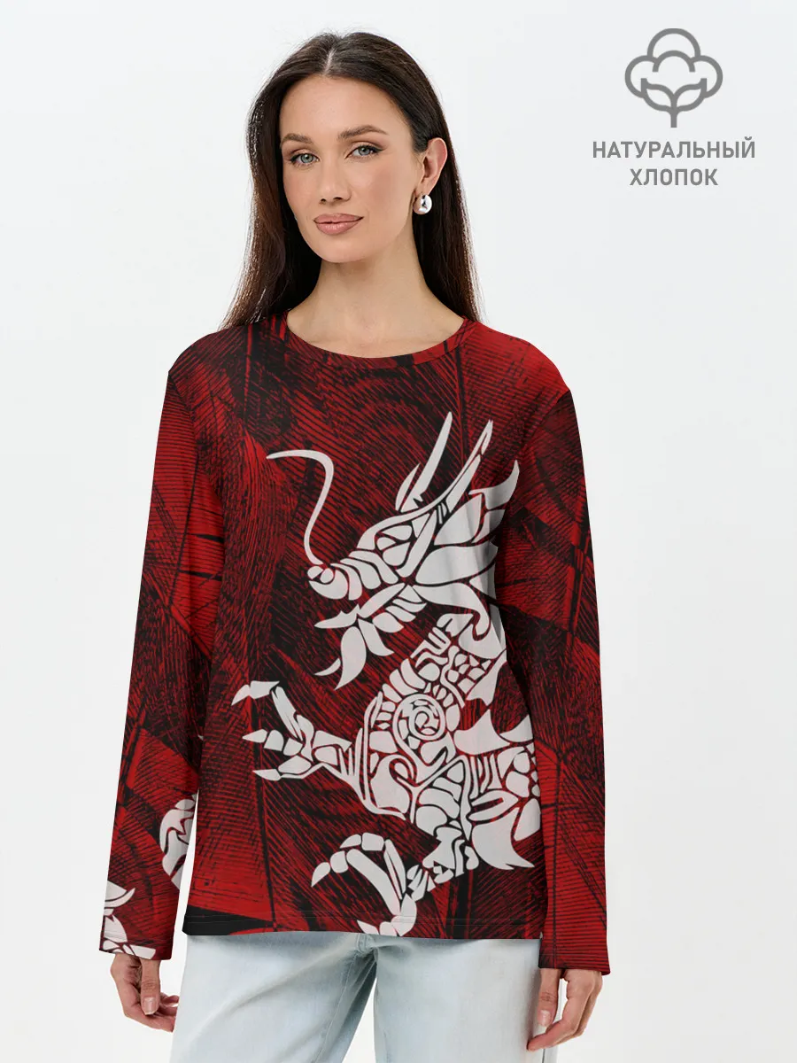 Лонгслив женский. Хлопок / Chinese Dragon