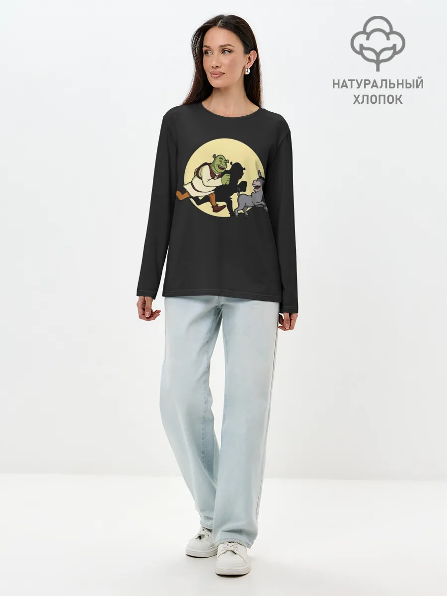 Лонгслив женский. Хлопок / Шрек и Осёл