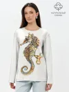 Лонгслив женский. Хлопок / Морской конёк