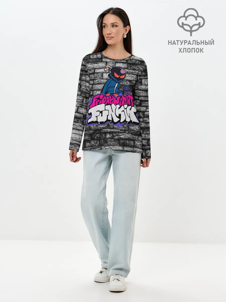 Лонгслив женский. Хлопок / Friday Night Funkin Bomb man B