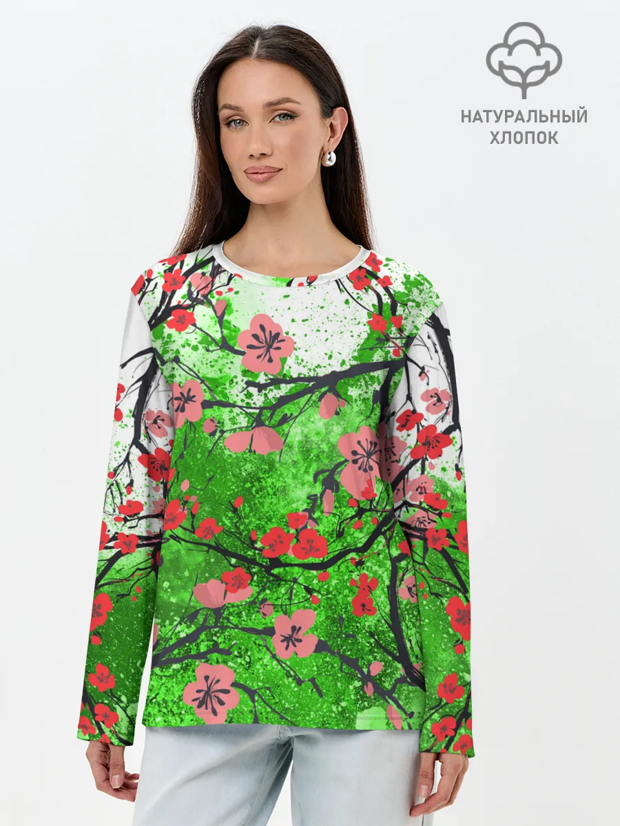 Лонгслив женский. Хлопок / Сакура | Sakura