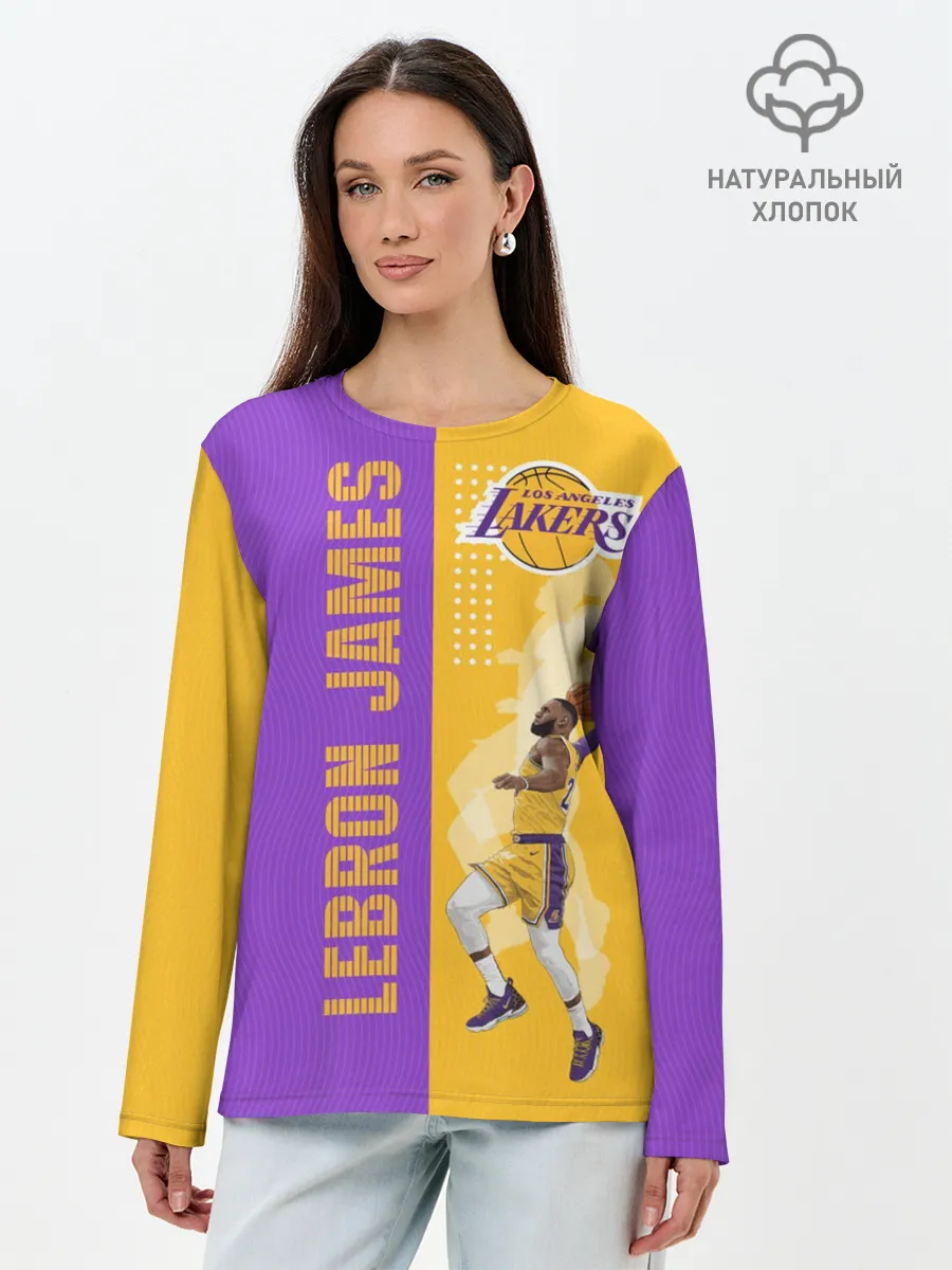 Лонгслив женский. Хлопок / Леброн NBA
