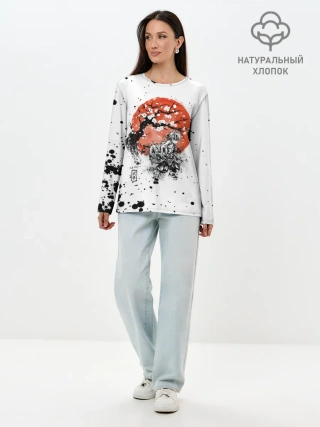 Лонгслив женский. Хлопок / Зеницу Агацума Kimetsu no Yaiba