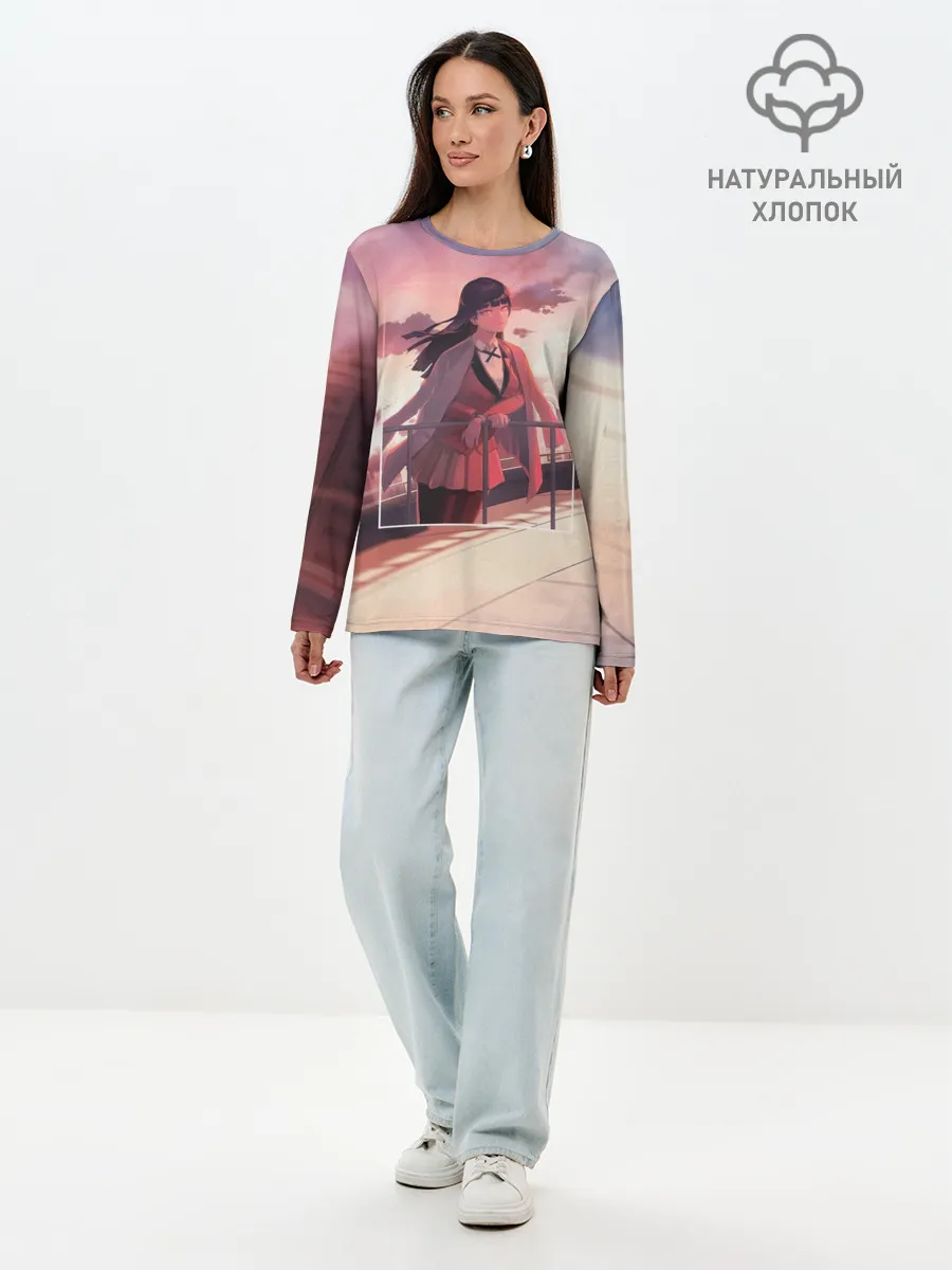 Лонгслив женский. Хлопок / Kakegurui Yumeko Jabami art