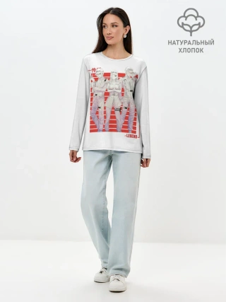 Лонгслив женский. Хлопок / Команда клеток