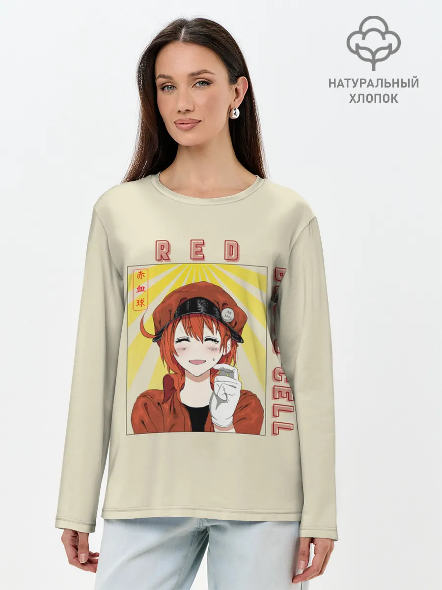 Лонгслив женский. Хлопок / Blood cell