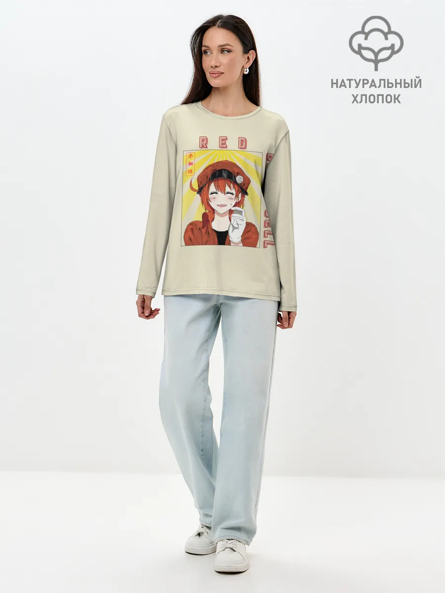 Лонгслив женский. Хлопок / Blood cell