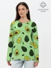 Лонгслив женский. Хлопок / Авокадо