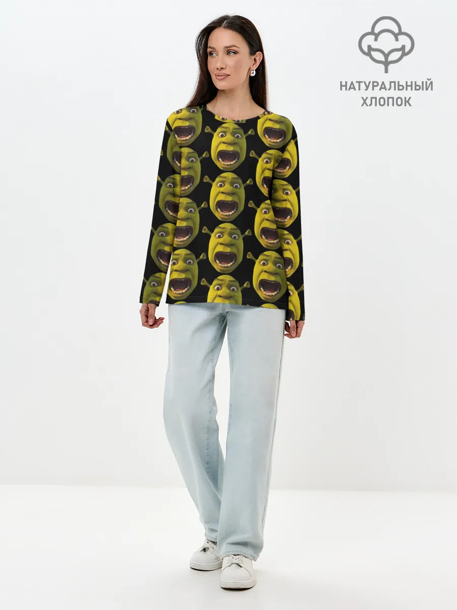Лонгслив женский. Хлопок / ШРЕК НАВСЕГДА