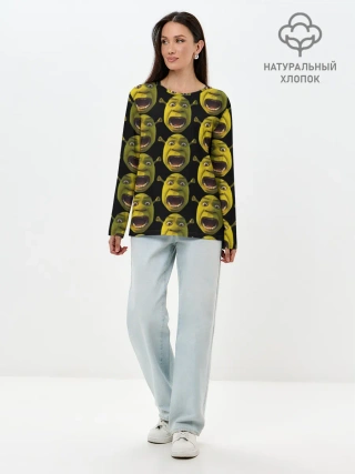 Лонгслив женский. Хлопок / ШРЕК НАВСЕГДА