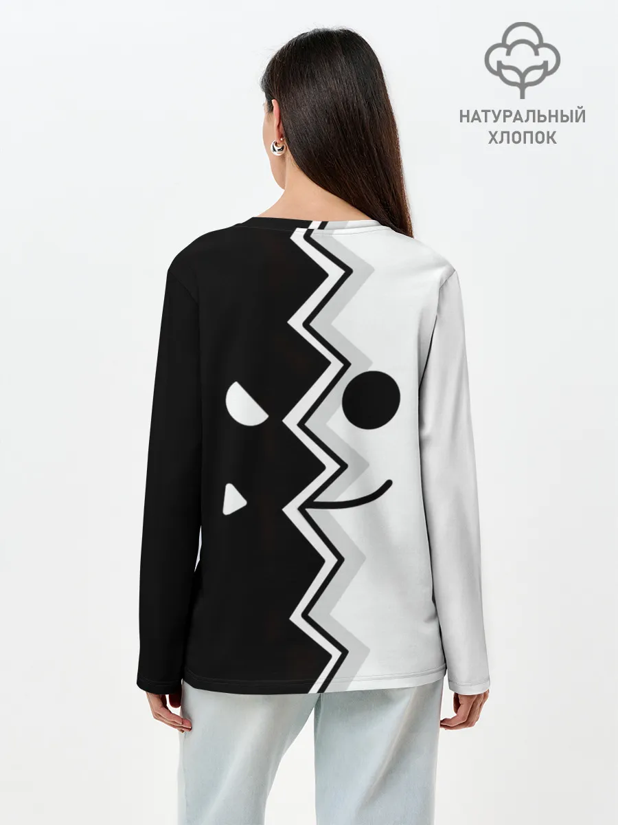 Лонгслив женский. Хлопок / Geometry Dash