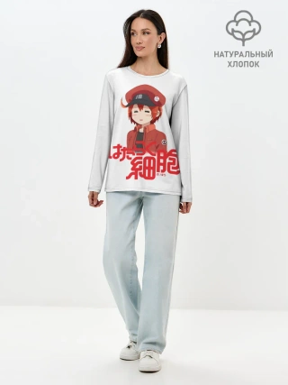 Лонгслив женский. Хлопок / Sekkekkyuu