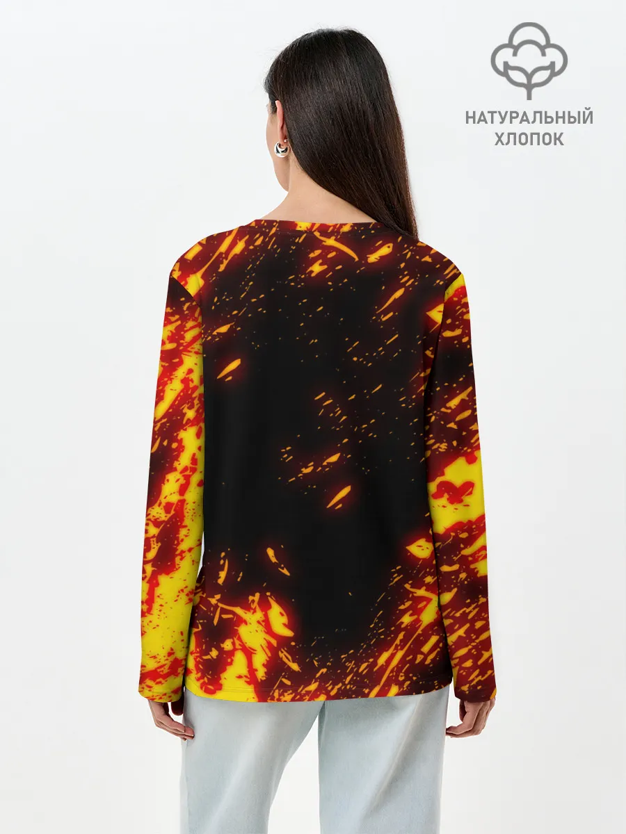 Лонгслив женский. Хлопок / Geometry Dash | Demon