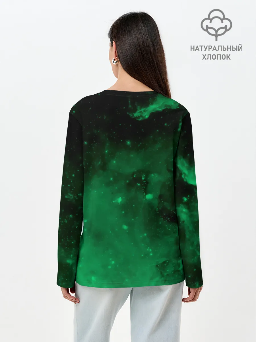 Лонгслив женский. Хлопок / Танджиро Камадо Kimetsu no Yaiba