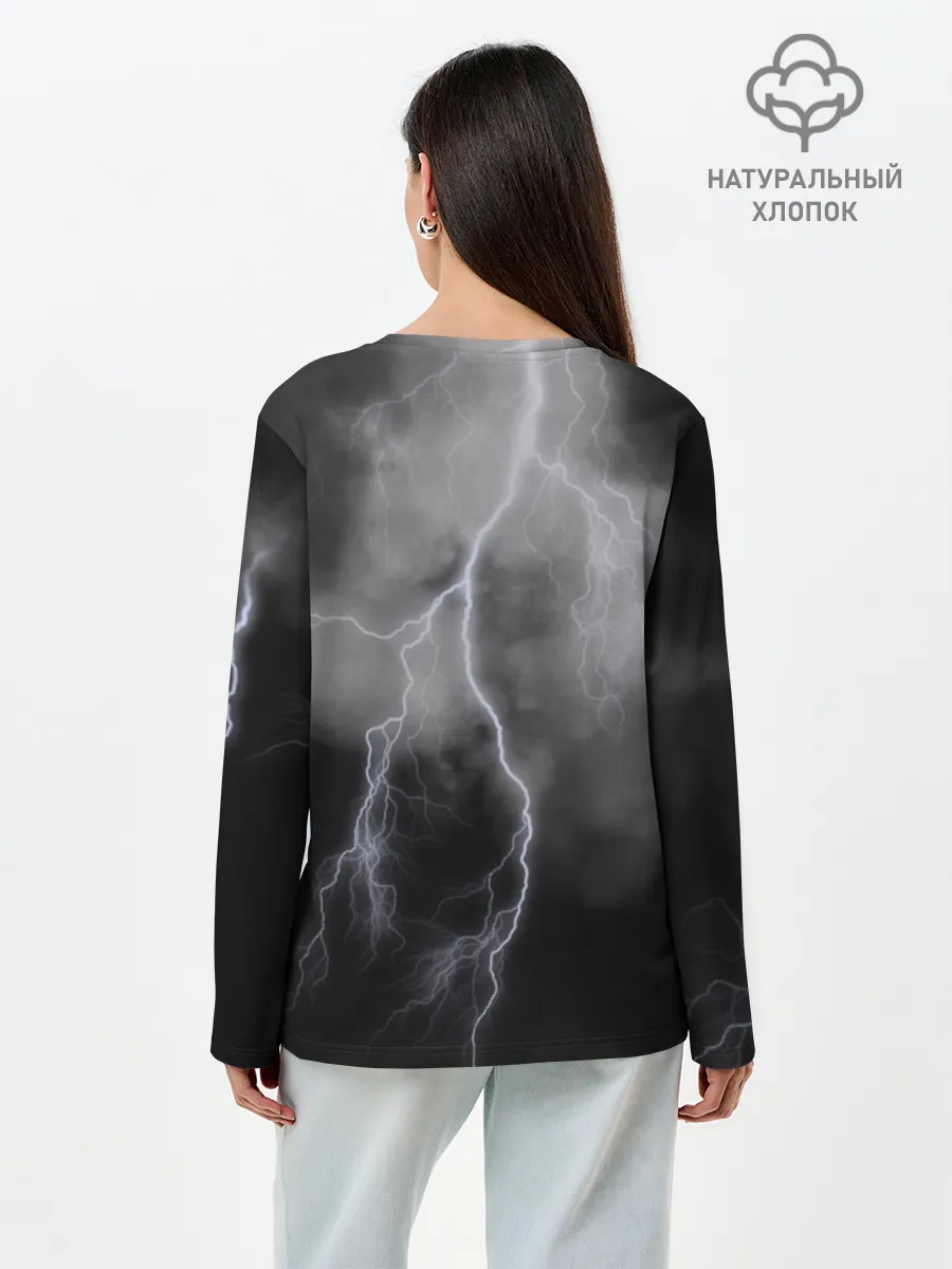 Лонгслив женский. Хлопок / гроза
