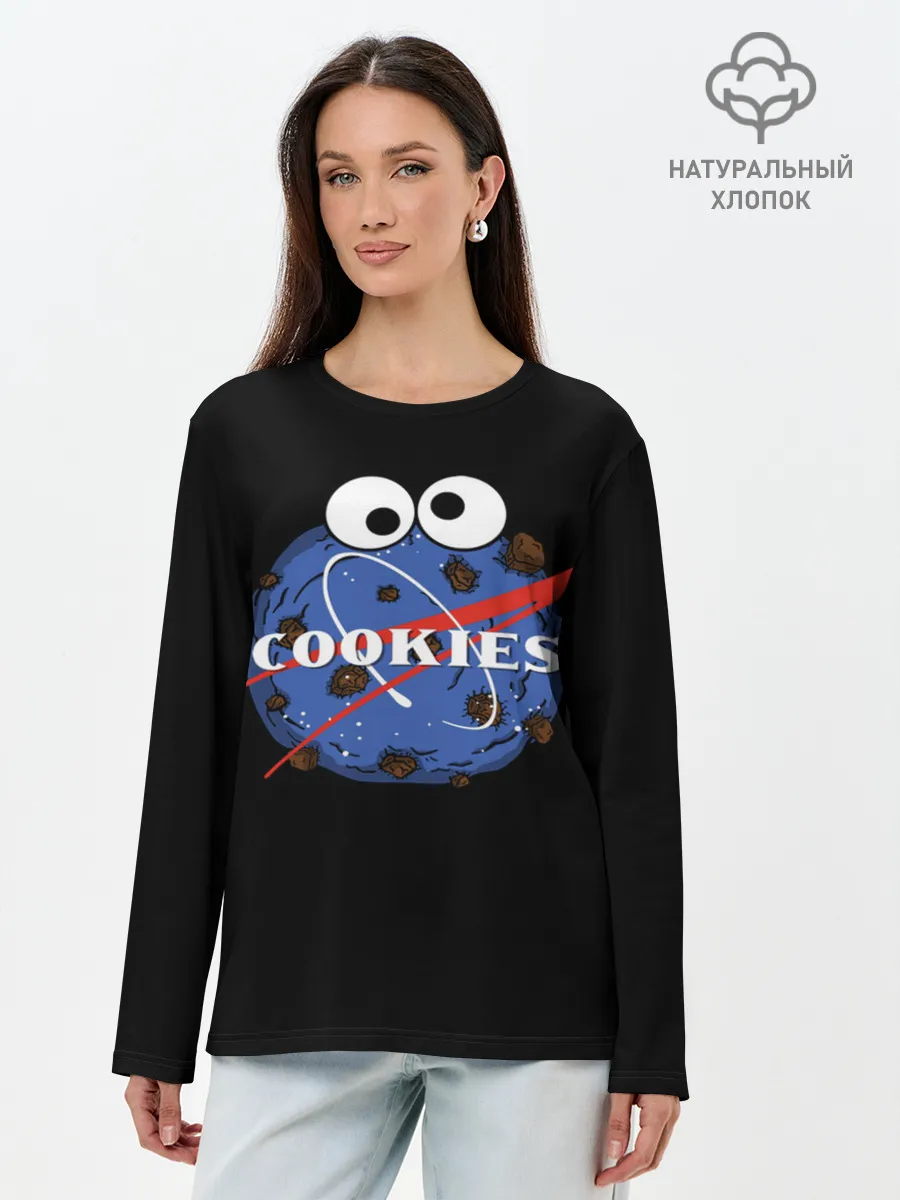 Лонгслив женский. Хлопок / Cookies