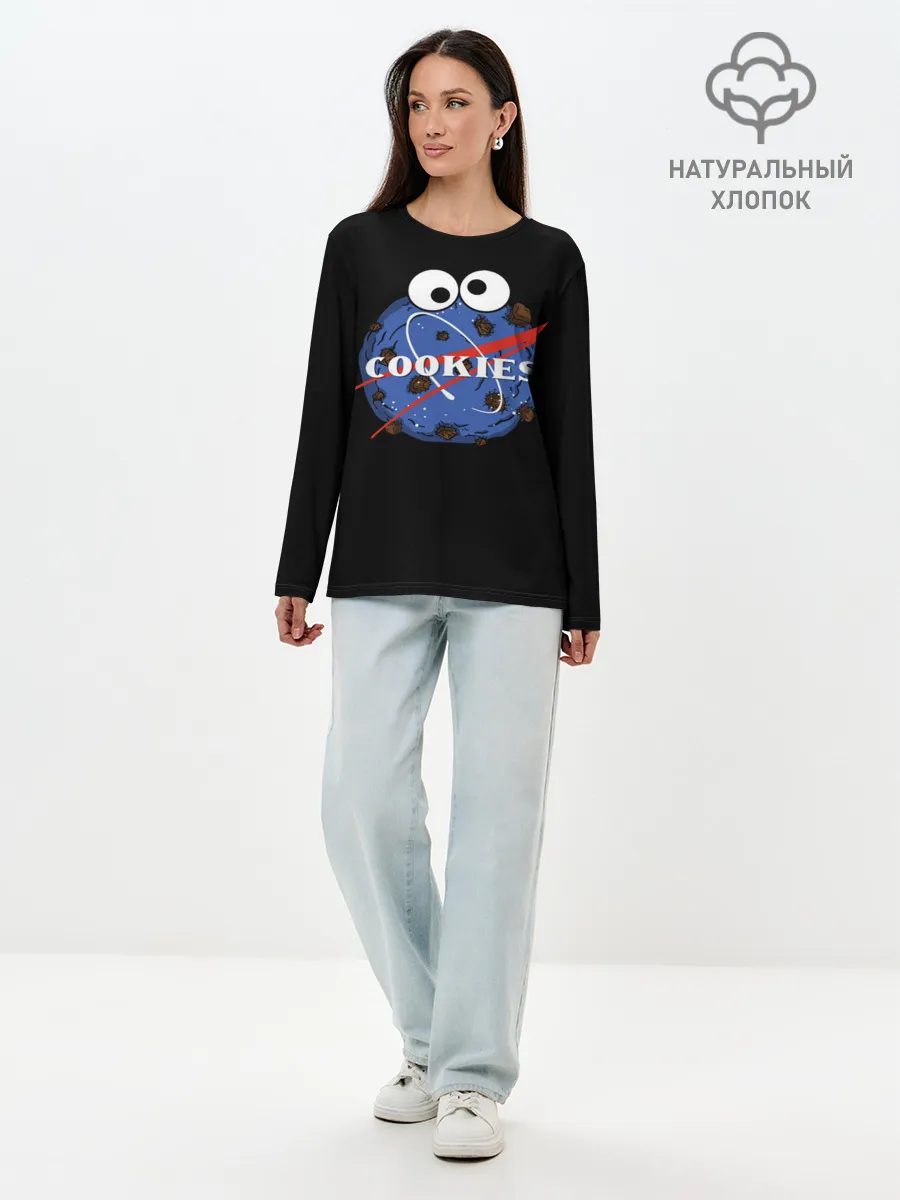 Лонгслив женский. Хлопок / Cookies
