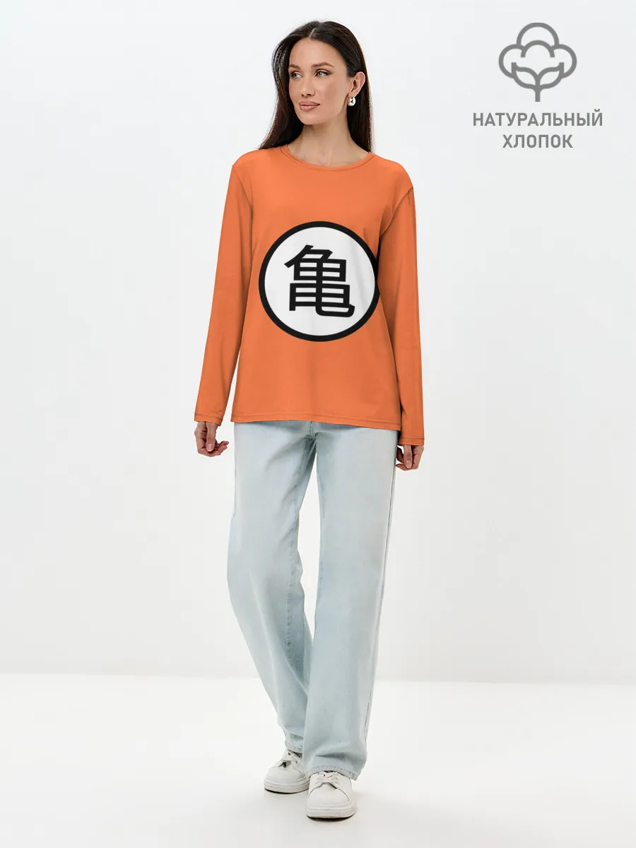 Лонгслив женский. Хлопок / Сон Гоку знак