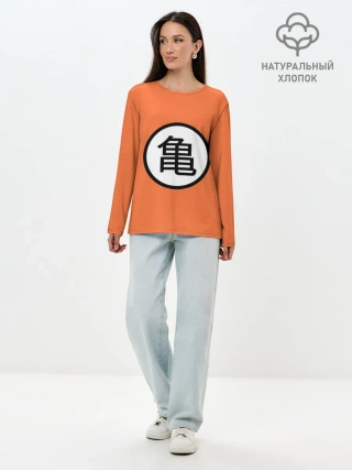 Лонгслив женский. Хлопок / Сон Гоку знак