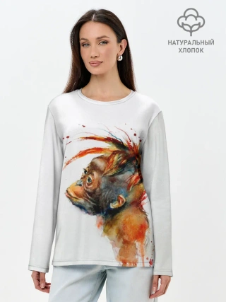 Лонгслив женский. Хлопок / Орангутанг