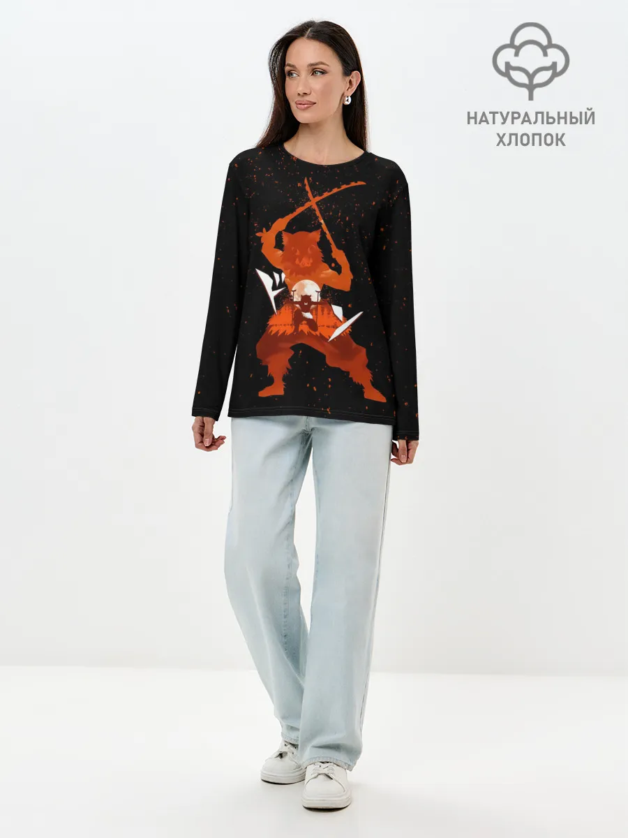 Лонгслив женский. Хлопок / Иноске Хашибира Kimetsu no Yaiba