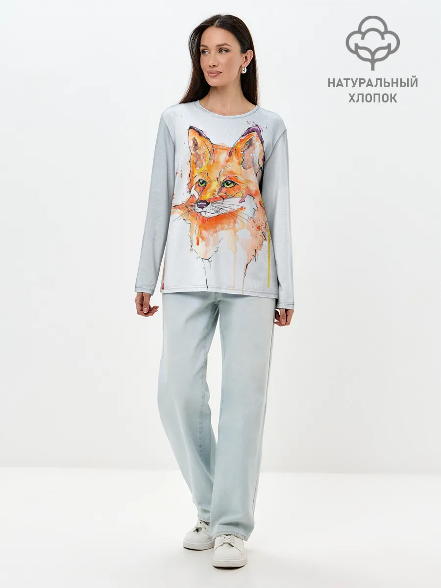 Лонгслив женский. Хлопок / Лисёнок