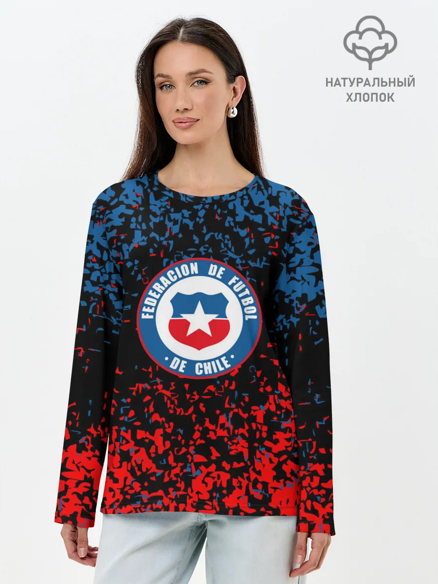 Лонгслив женский. Хлопок / Сборная Чили