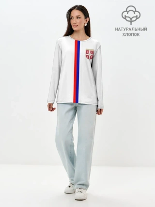 Лонгслив женский. Хлопок / Сборная Сербии