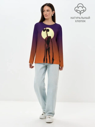 Лонгслив женский. Хлопок / Сиреноголовый | Хоррор