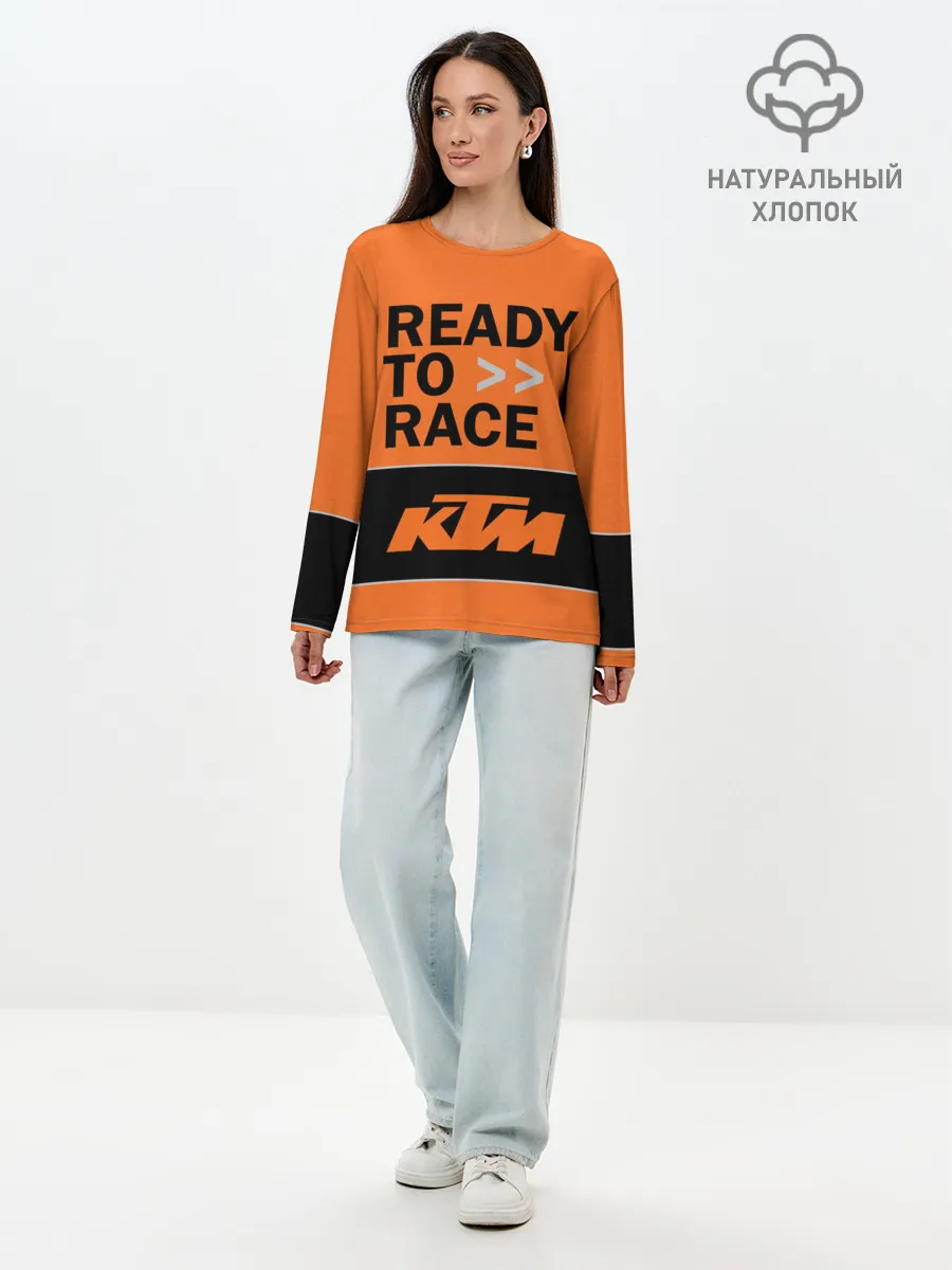Лонгслив женский. Хлопок / KTM | READY TO RACE