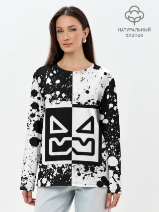 Лонгслив женский. Хлопок / GEOMETRY DASH / ГЕОМЕТРИ ДАШ