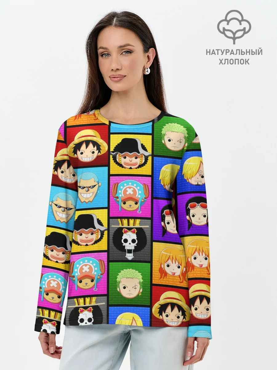 Лонгслив женский. Хлопок / ONE PIECE / ВАН ПИС / ГЕРОИ