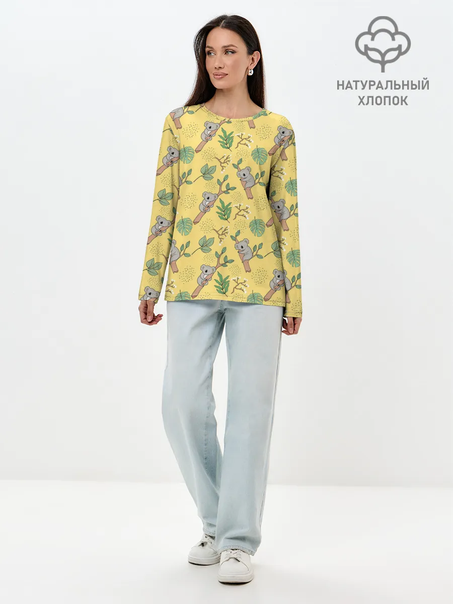 Лонгслив женский. Хлопок / Sweet koalas