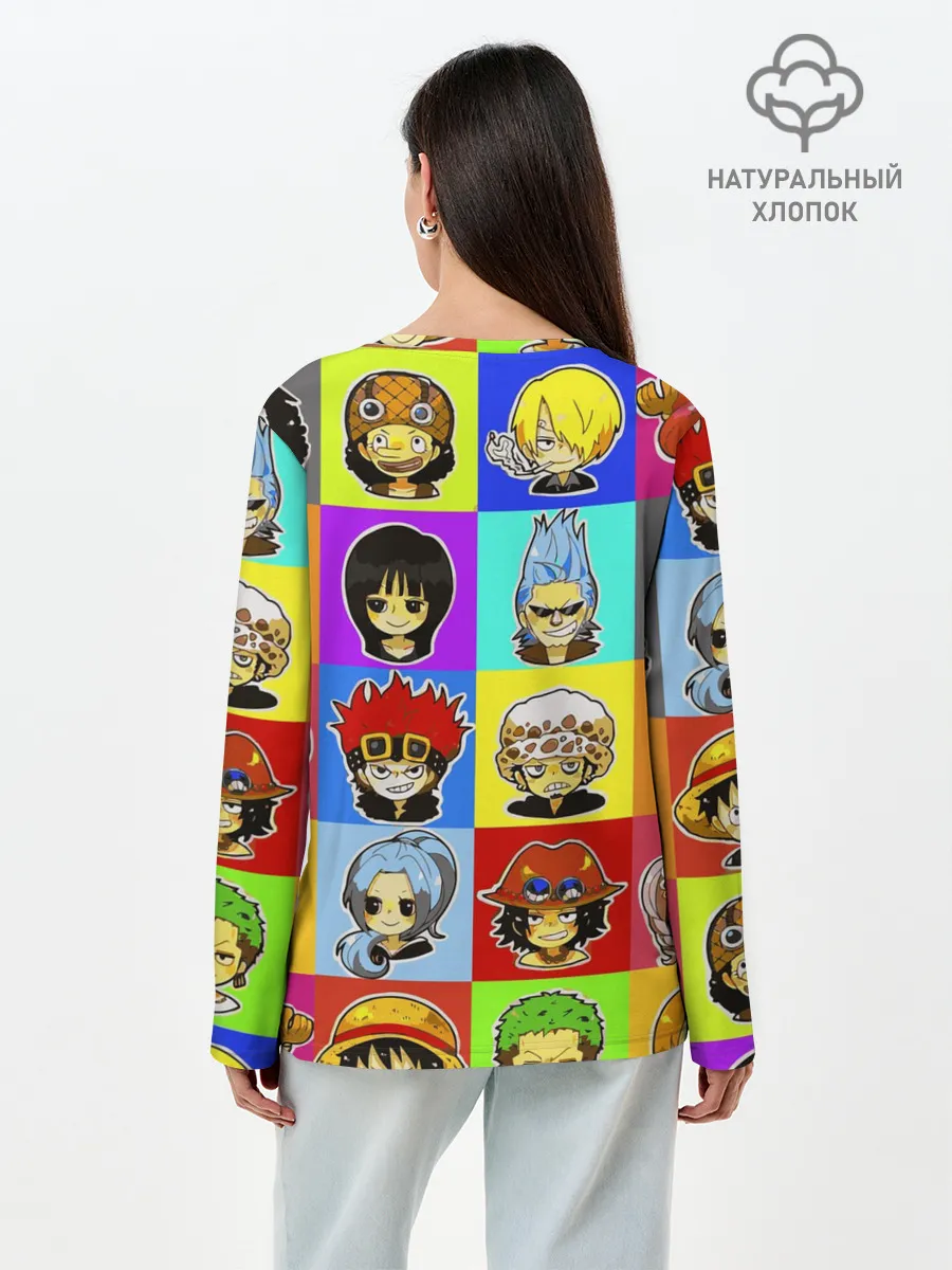 Лонгслив женский. Хлопок / ONE PIECE / ВАН ПИС / УЗОР