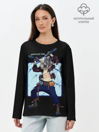 Лонгслив женский. Хлопок / Иноске Хашибира Kimetsu no Yaiba