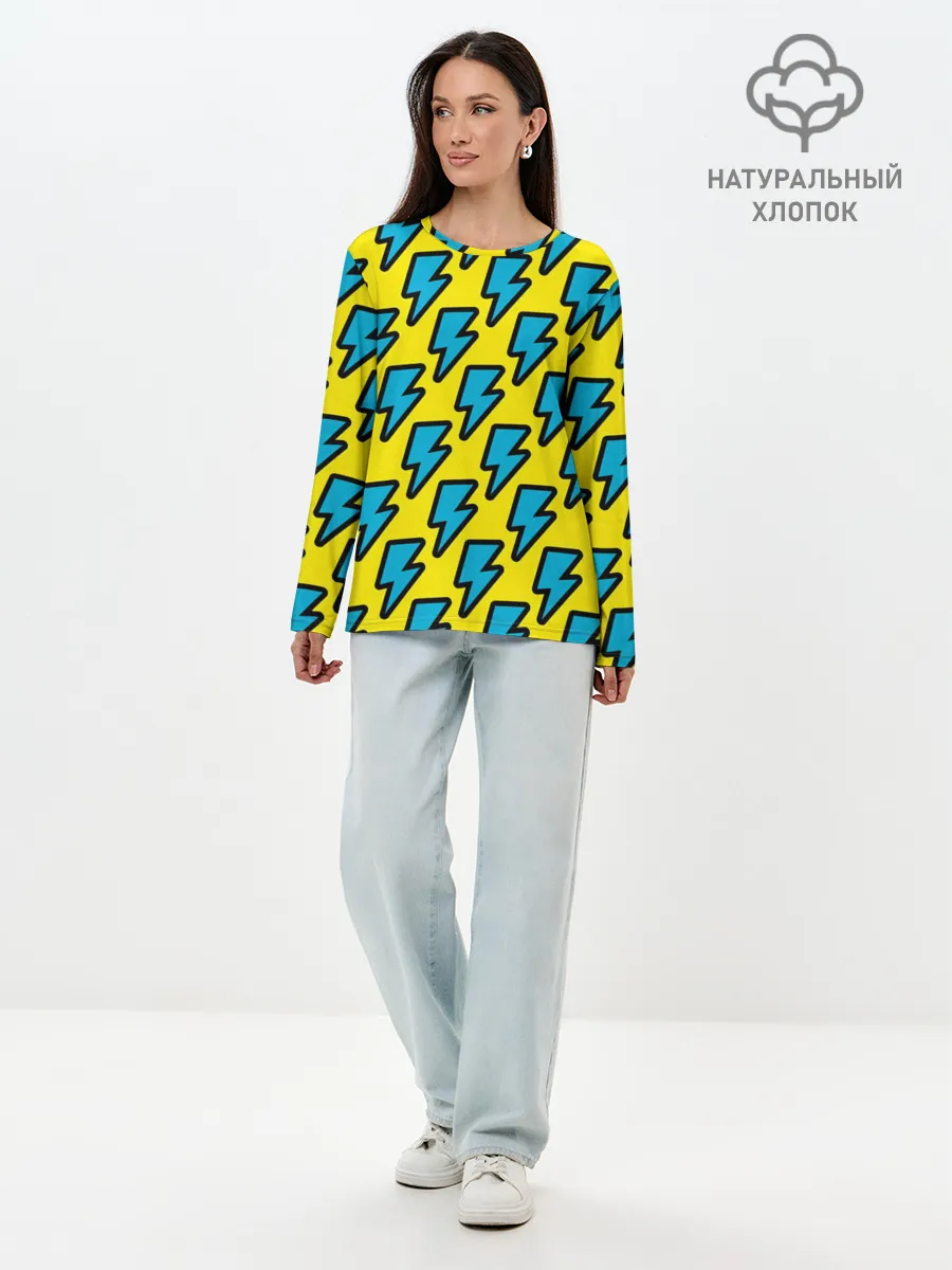 Лонгслив женский. Хлопок / Молнии