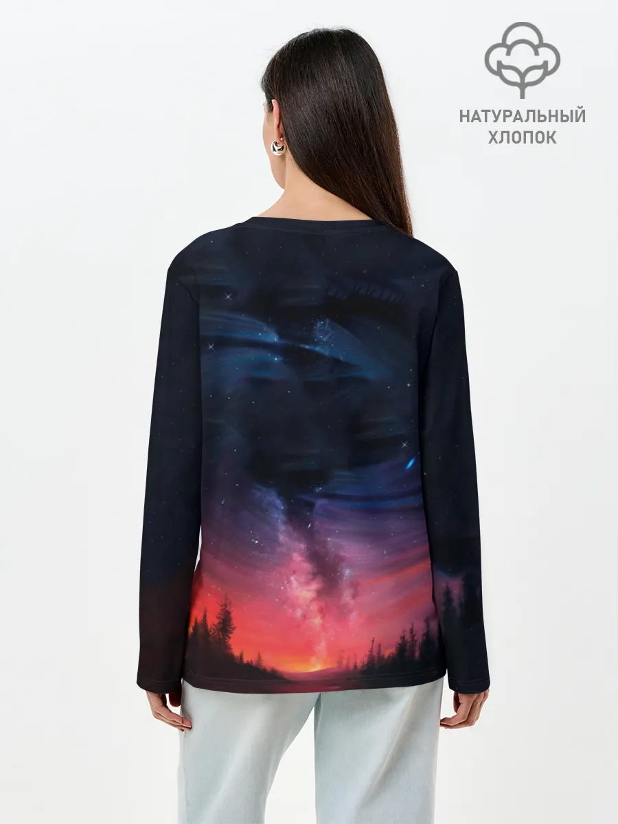 Лонгслив женский. Хлопок / Глаза в небе