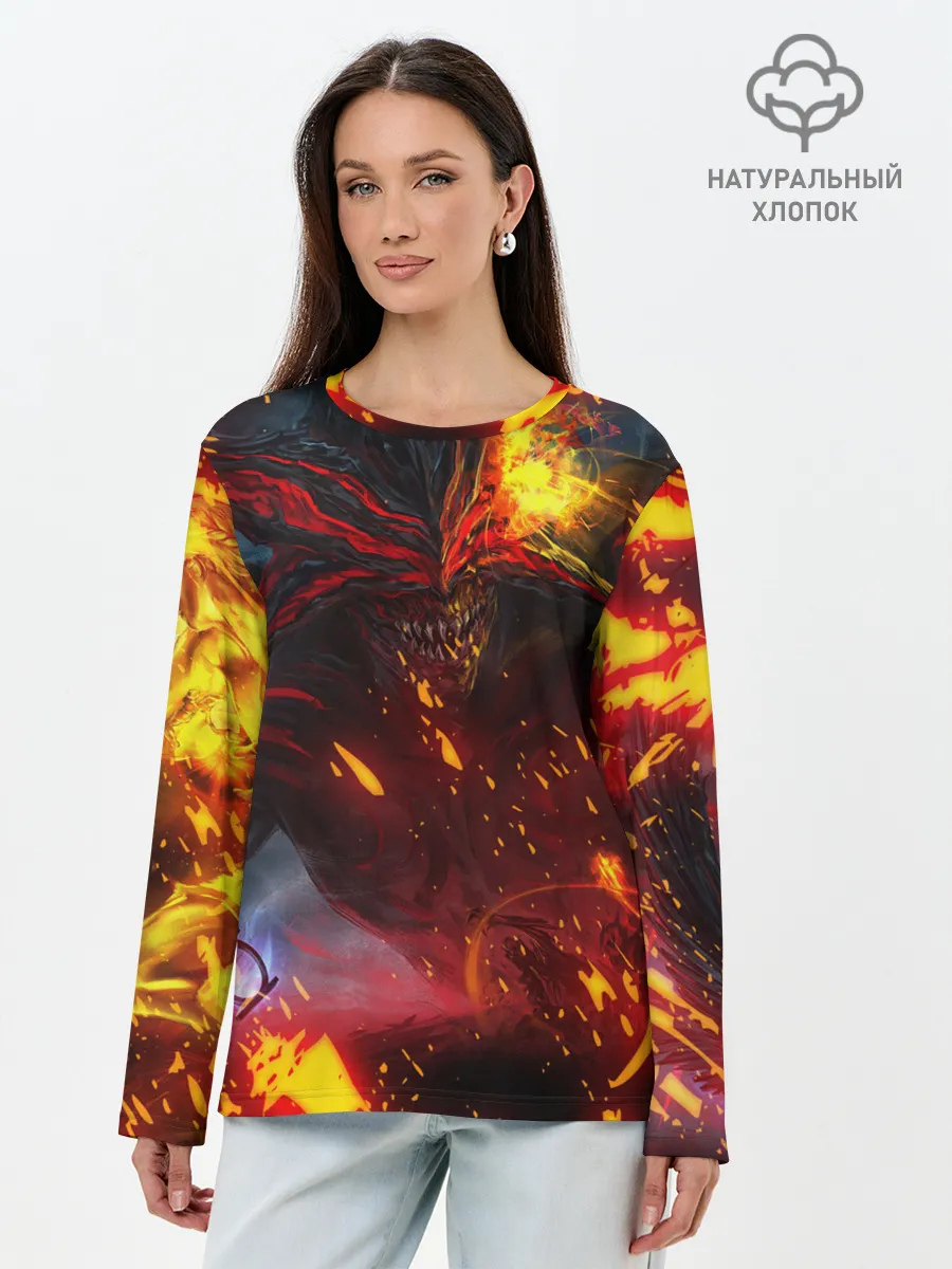 Лонгслив женский. Хлопок / Path of Exile | Fire Demon