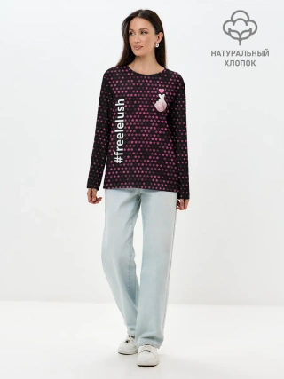Лонгслив женский. Хлопок / Free Lelush - Stars