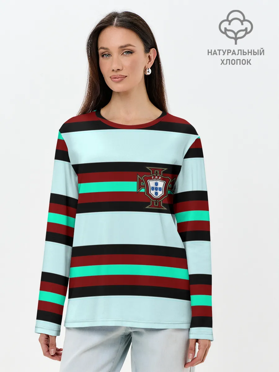 Лонгслив женский. Хлопок / Сборная Португалии.