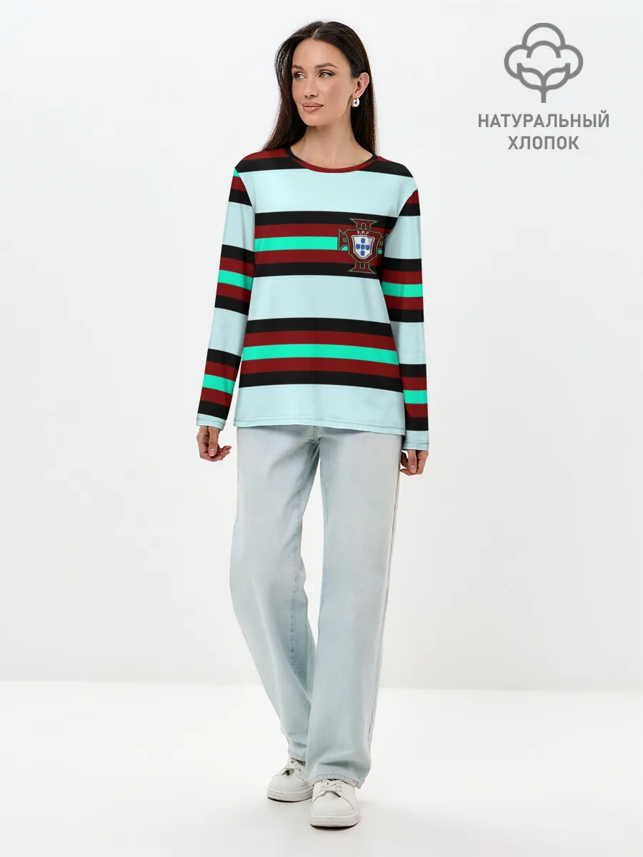 Лонгслив женский. Хлопок / Сборная Португалии.