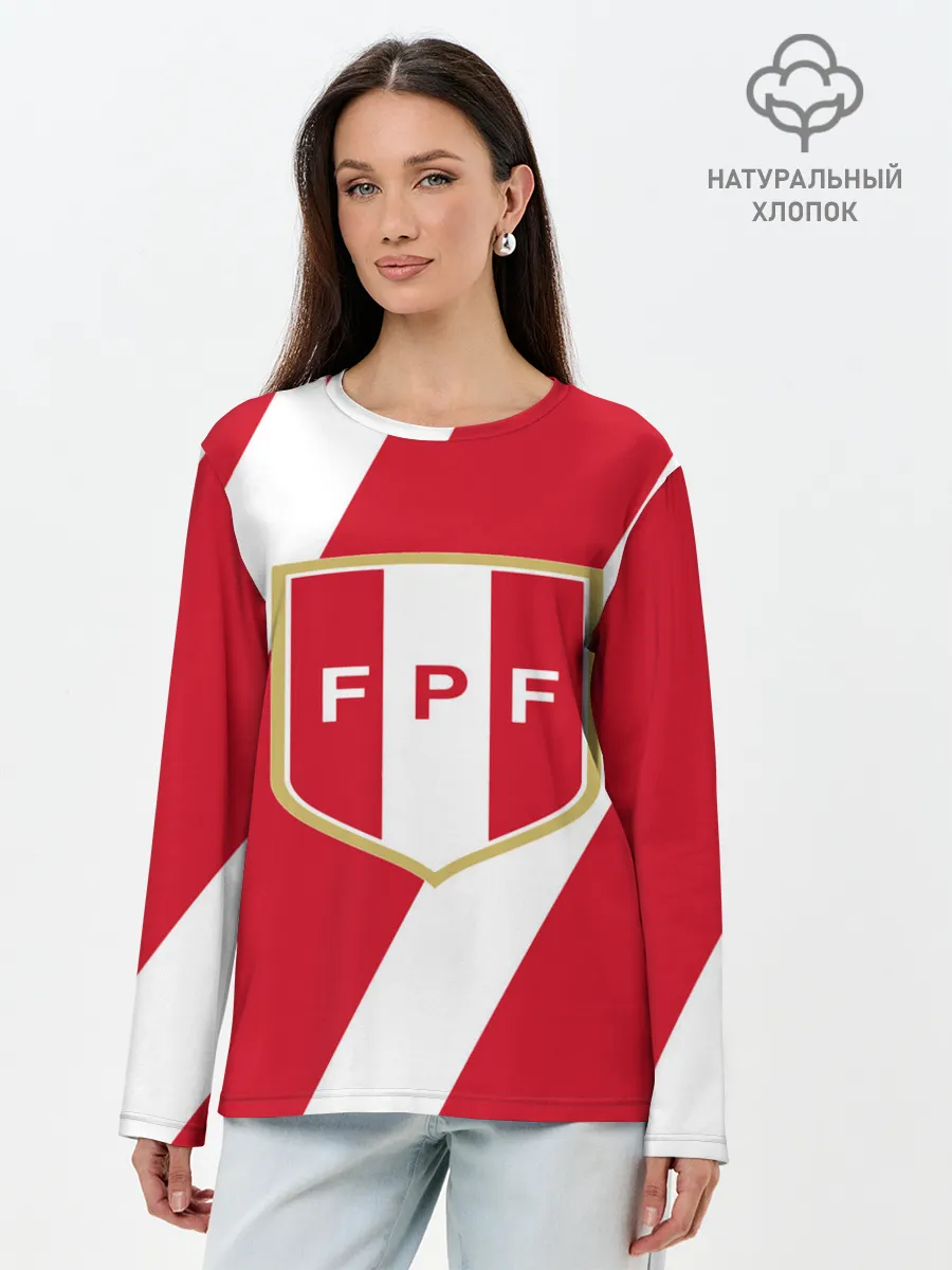 Лонгслив женский. Хлопок / Сборная Перу
