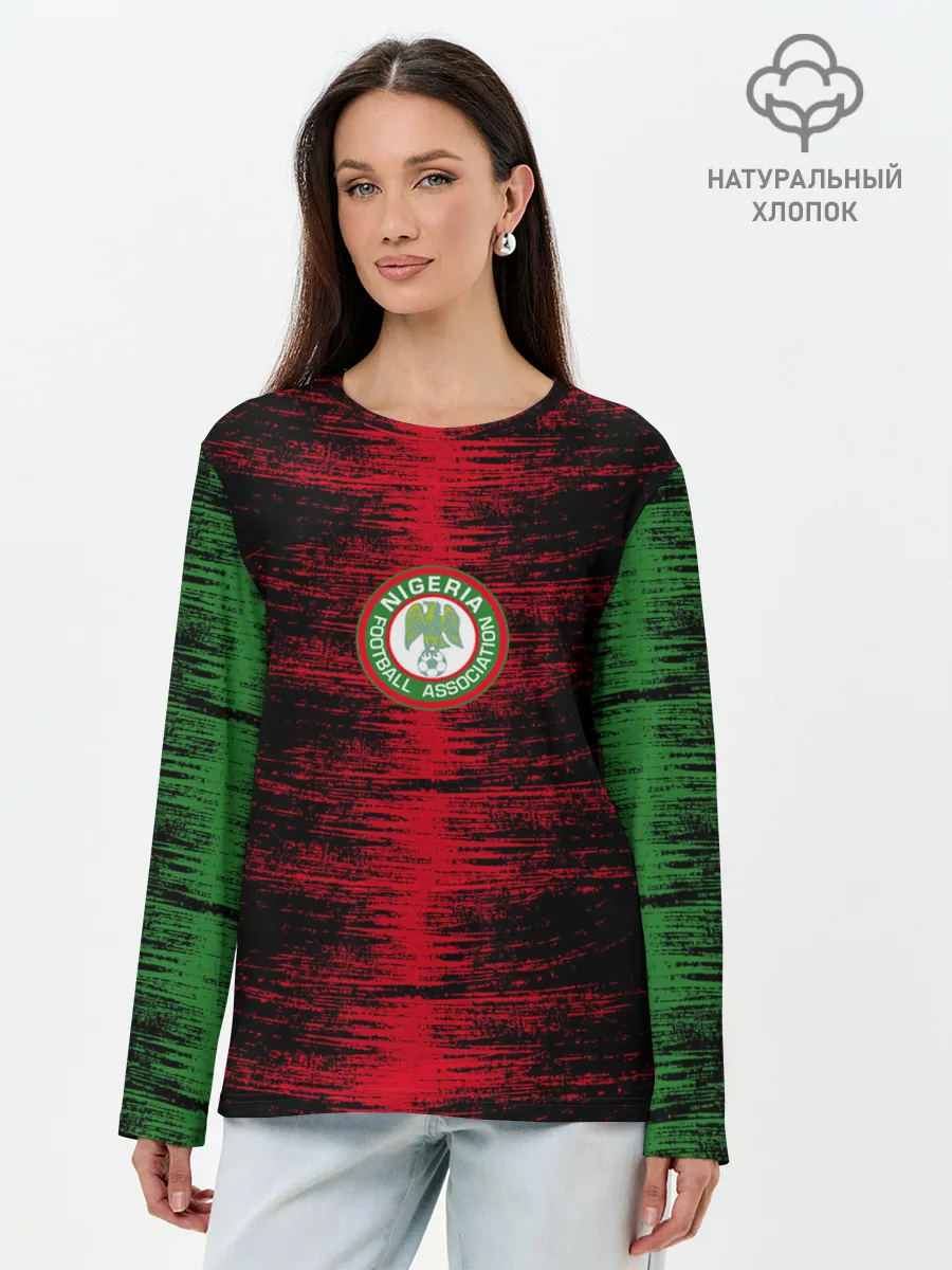 Лонгслив женский. Хлопок / Сборная Нигерии