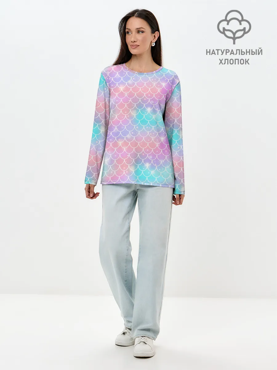 Лонгслив женский. Хлопок / РУСАЛКА | ЧЕШУЯ